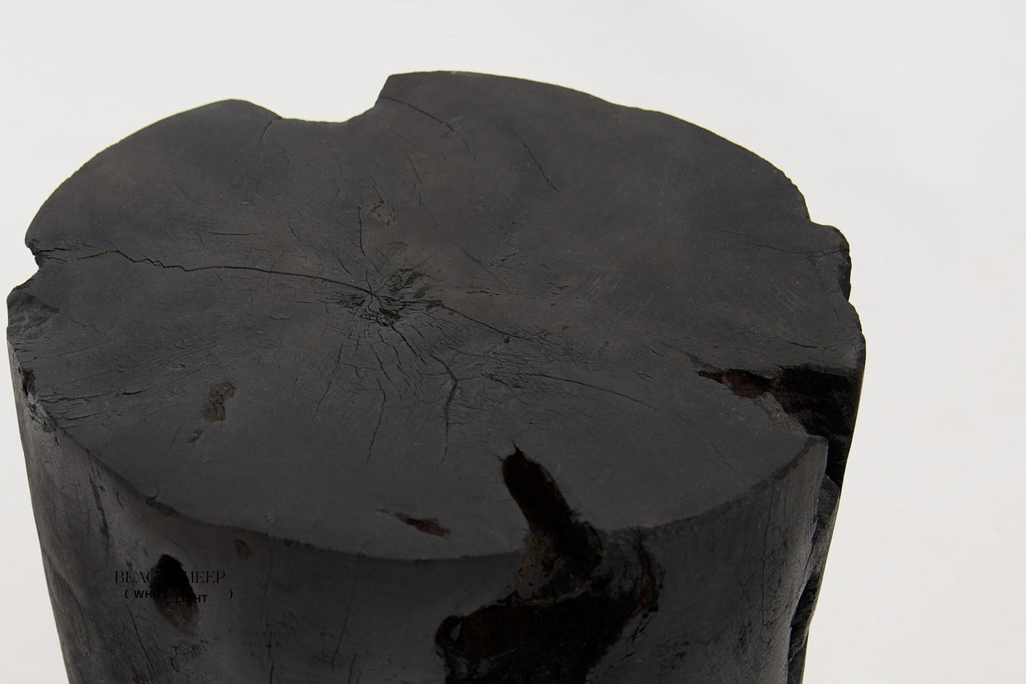 Burnt Teak Round Side Table - Black Sheep (White Light)