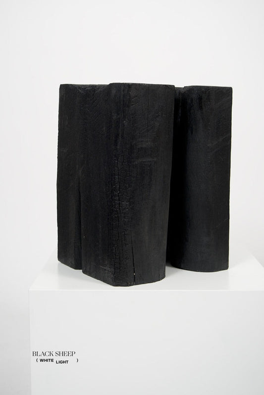 Burnt Teak Square Side Table - Black Sheep (White Light)