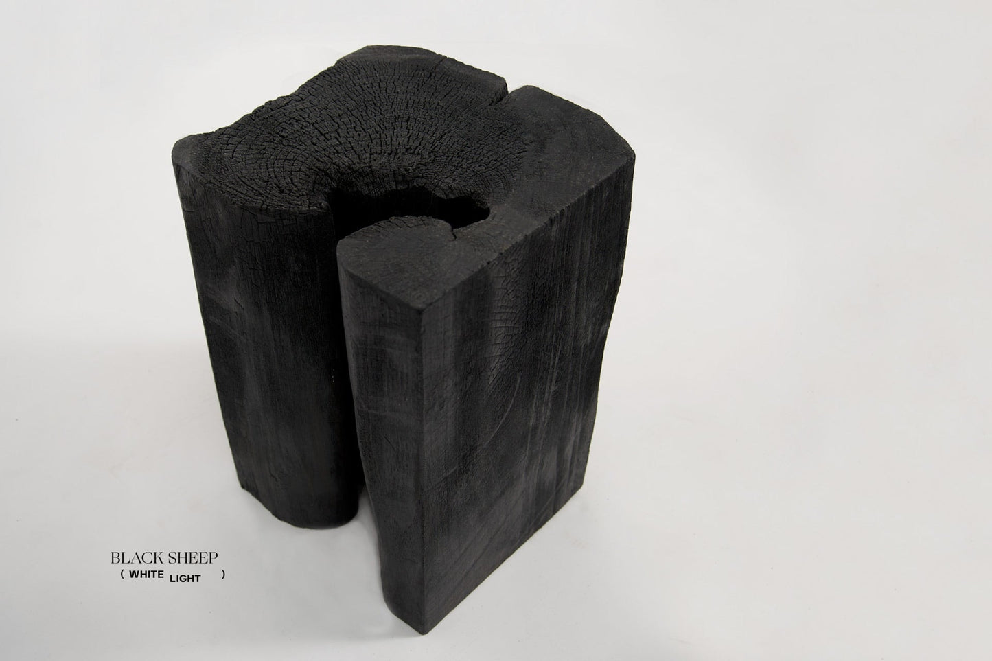 Burnt Teak Square Side Table - Black Sheep (White Light)