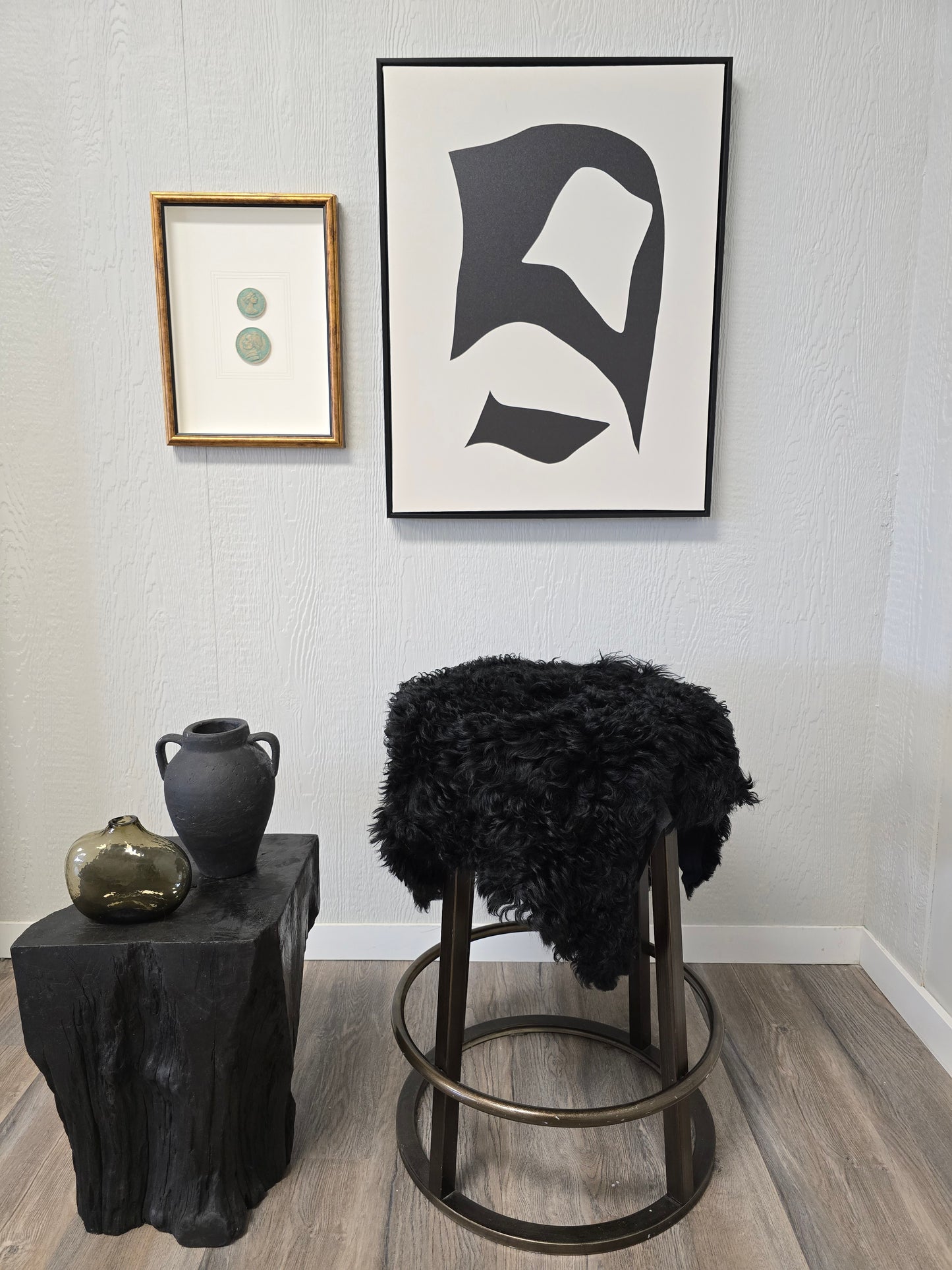 Black Tigrado Spanish Curly Sheepskin