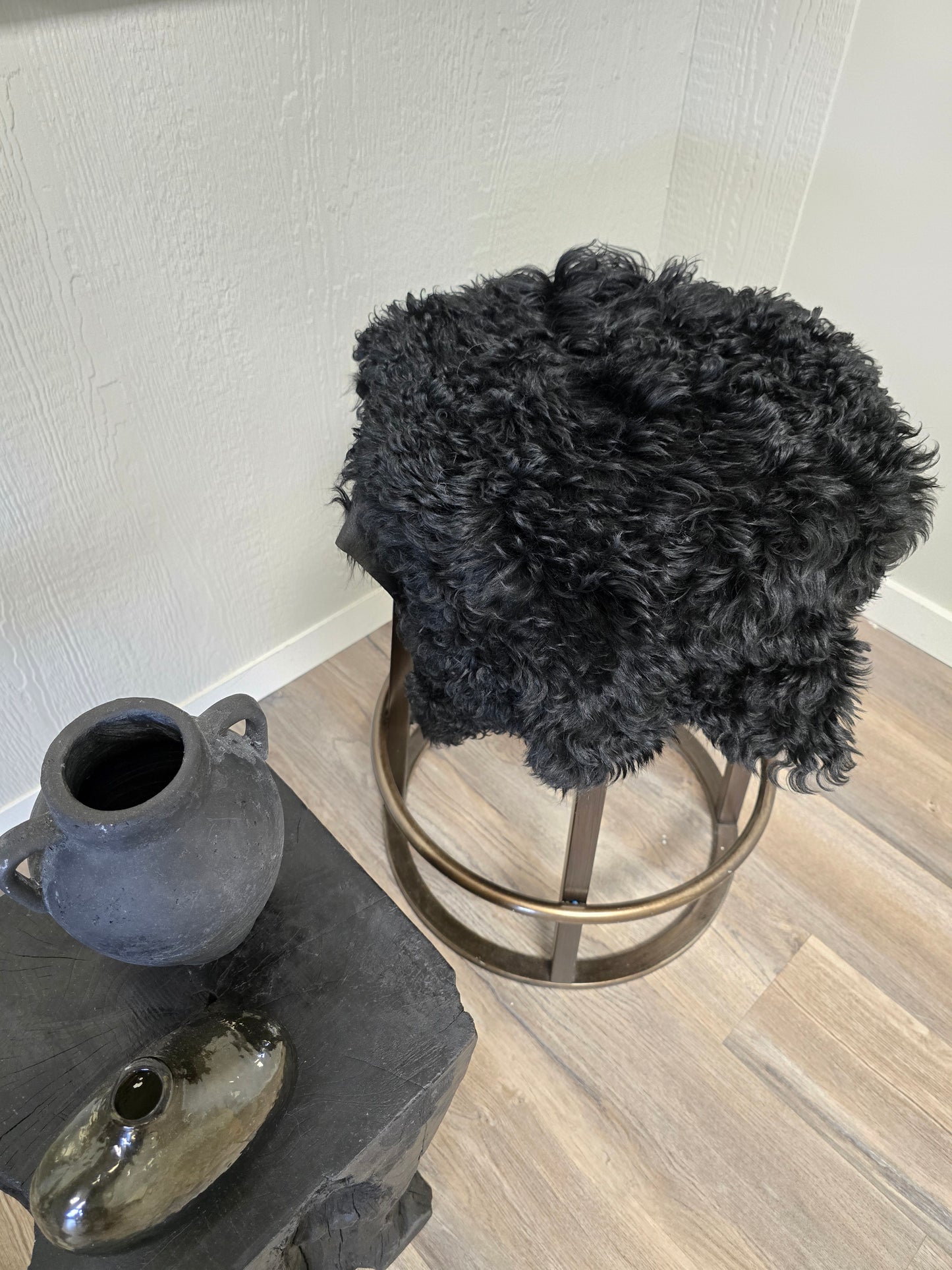 Black Tigrado Spanish Curly Sheepskin