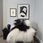 ONE OF THE KIND Icelandic Spotted Random Black and White Sheepskin - Black Sheep (White Light)