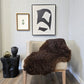 ONE OF THE KIND Icelandic Shorn Brown Sheepskin - Black Sheep (White Light)