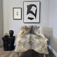 ONE OF THE KIND Gotland White and Grey Medium Wool Sheepskin - Black Sheep (White Light)