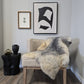 ONE OF THE KIND Gotland White and Grey Medium Wool Sheepskin - Black Sheep (White Light)