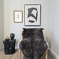 ONE OF THE KIND Icelandic Shorn Black Salt and Pepper Sheepskin