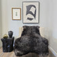 ONE OF THE KIND Icelandic Shorn Black Salt and Pepper Sheepskin