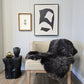 ONE OF THE KIND Icelandic Shorn Black Salt and Pepper Sheepskin