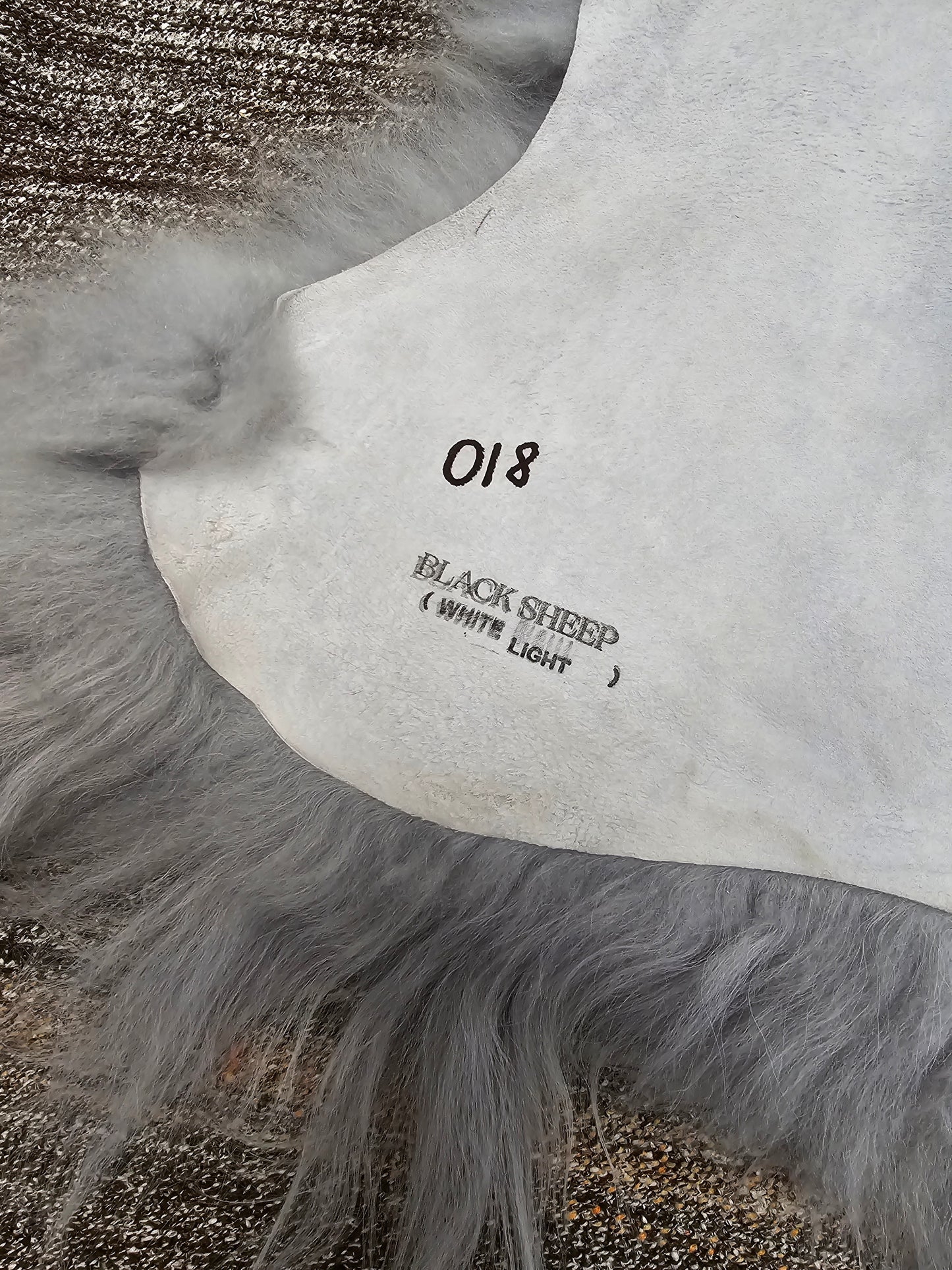 ONE OF THE KIND Icelandic Light Blue Grey Sheepskin