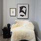 ONE OF THE KIND Extra Large Icelandic Shorn Cream White Sheepskin - Black Sheep (White Light)