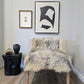 ONE OF THE KIND Gotland White and Grey Medium Wool Sheepskin - Black Sheep (White Light)