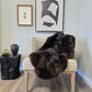 ONE OF THE KIND Icelandic Shorn Silky Soft Brown Sheepskin - Black Sheep (White Light)