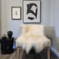 ONE OF THE KIND Icelandic White Sheepskin with Small Black Spot - Black Sheep (White Light)