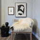 ONE OF THE KIND Icelandic White Sheepskin with Small Black Spot - Black Sheep (White Light)