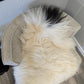 ONE OF THE KIND Icelandic White Sheepskin with Small Black Spot - Black Sheep (White Light)