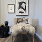 ONE OF THE KIND Small Long wool Icelandic Sheepskin in Light Natural Grey.