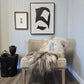 ONE OF THE KIND Small Long wool Icelandic Sheepskin in Light Natural Grey. - Black Sheep (White Light)