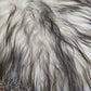 ONE OF THE KIND Small Long wool Icelandic Sheepskin in Light Natural Grey. - Black Sheep (White Light)