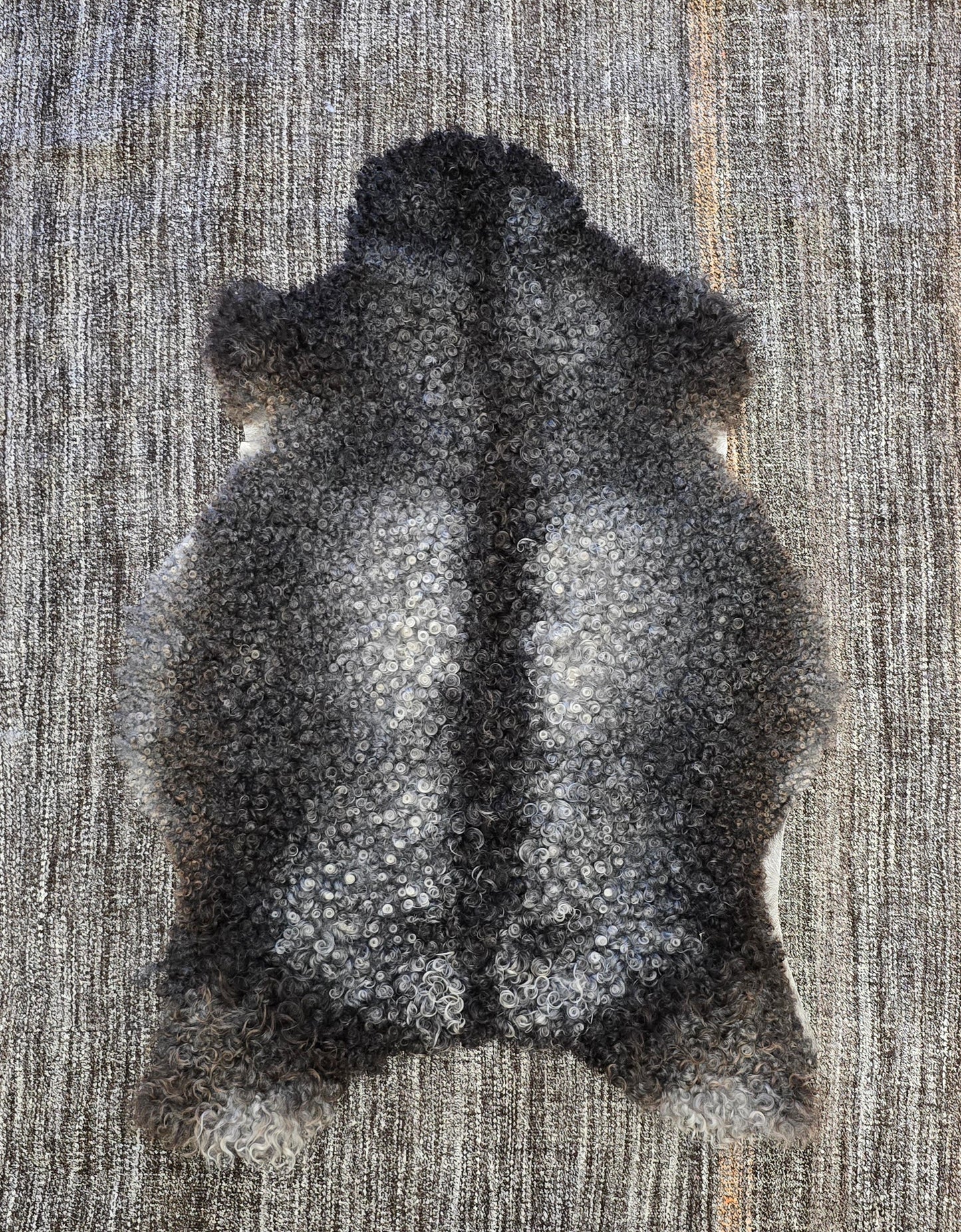 ONE OF THE KIND Gotland Charcoal Salt and Pepper Medium Wool Sheepskin