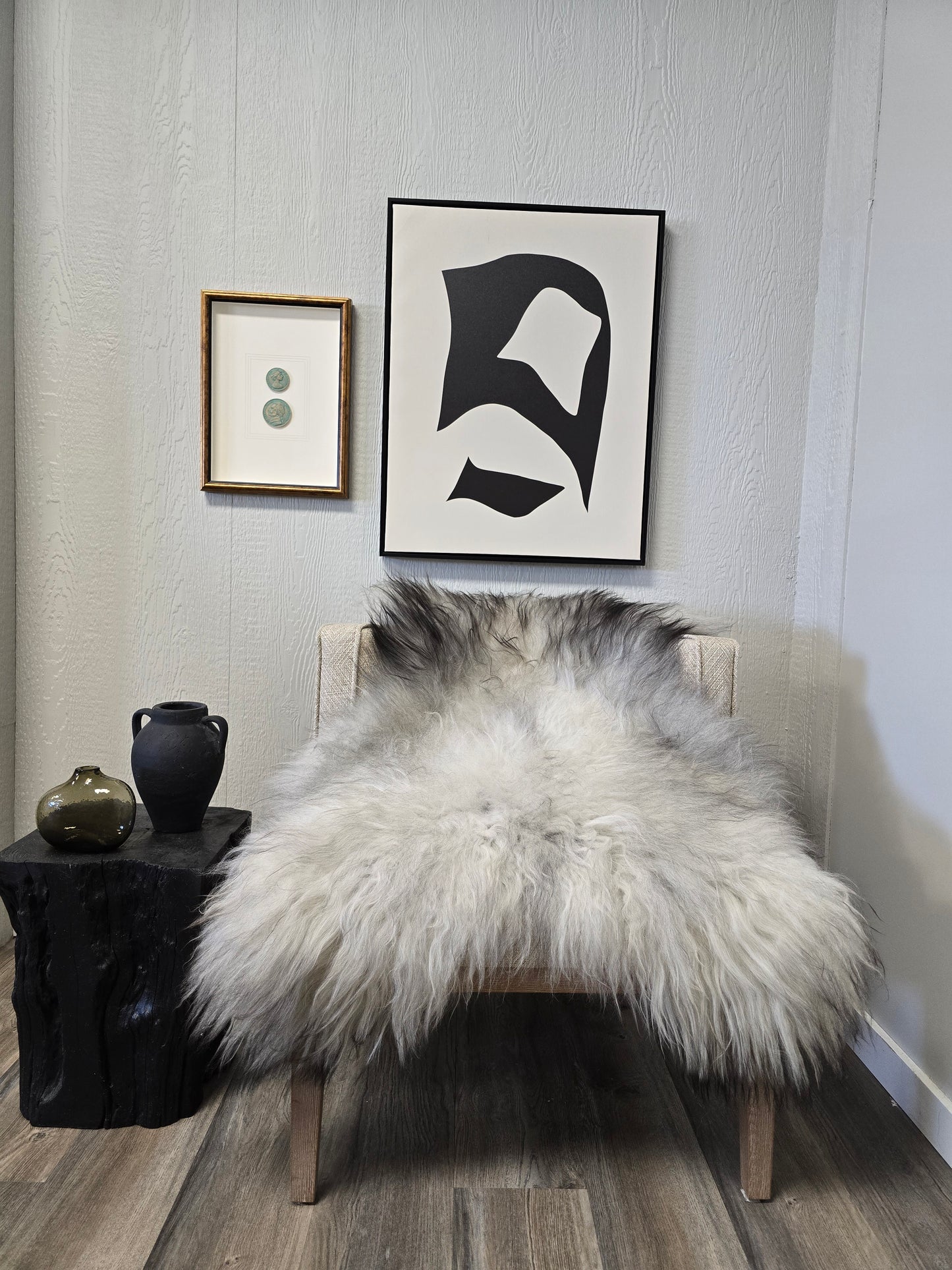 ONE OF A KIND Light Natural Grey Icelandic Sheepskin