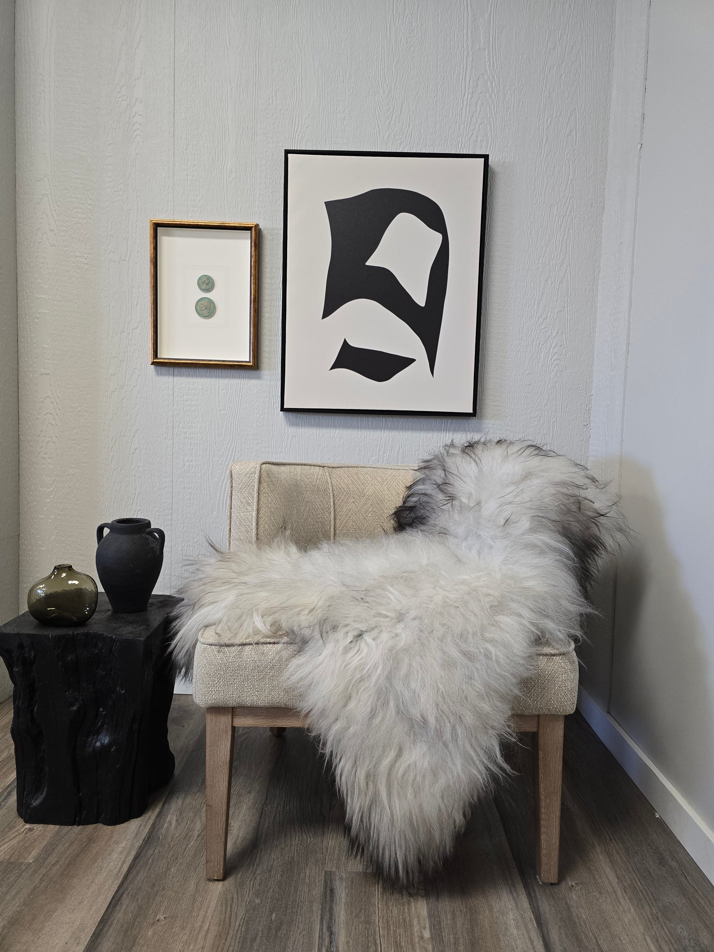 ONE OF A KIND Light Natural Grey Icelandic Sheepskin