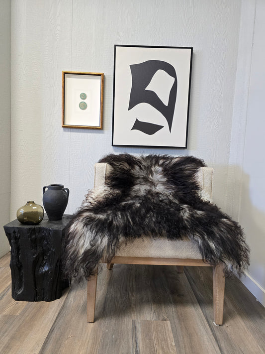 ONE OF A KIND Icelandic Dark Grey Sheepskin