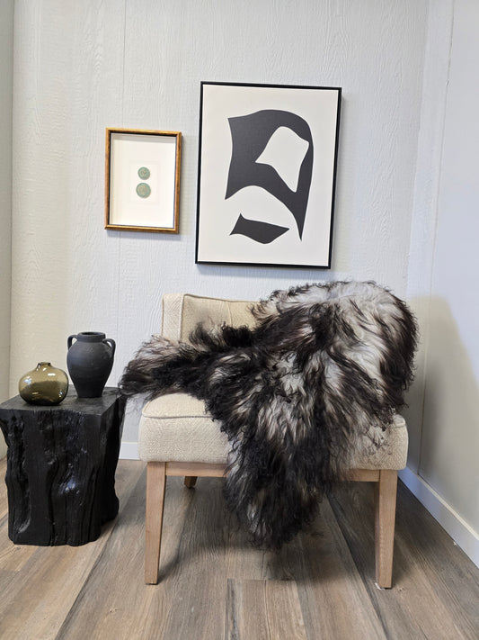 ONE OF A KIND Icelandic Dark Grey Sheepskin