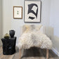 ONE OF A KIND Long Wool White/Grey Gotland Sheepskin