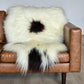 ONE OF A KIND White Long Wool Icelandic Sheepskin with Black Spots