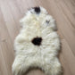 ONE OF A KIND White Long Wool Icelandic Sheepskin with Black Spots