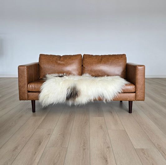ONE OF A KIND Spotted Long Wool Icelandic Sheepskin