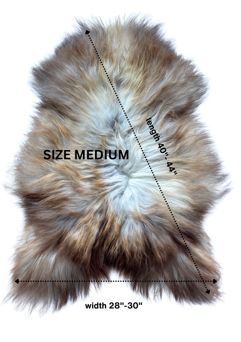 Peau de mouton islandais gris rouille