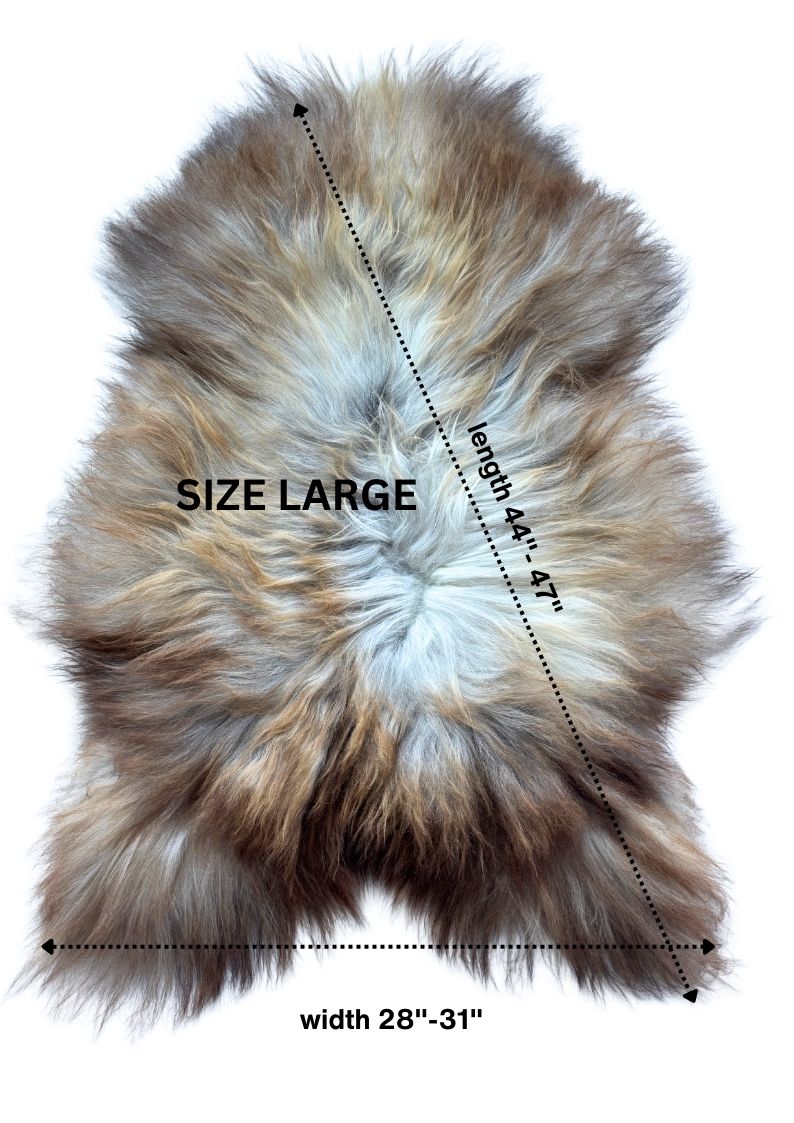 Peau de mouton islandais gris rouille