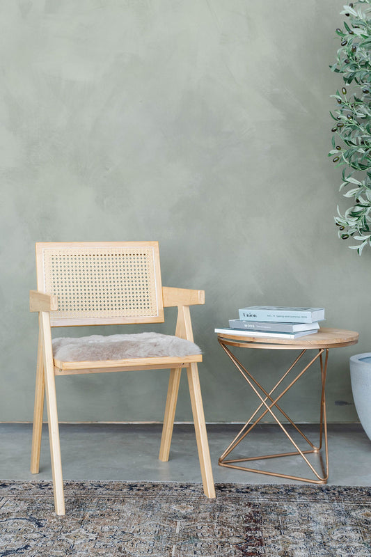 Coussin de chaise en peau de mouton islandais en lin tondu