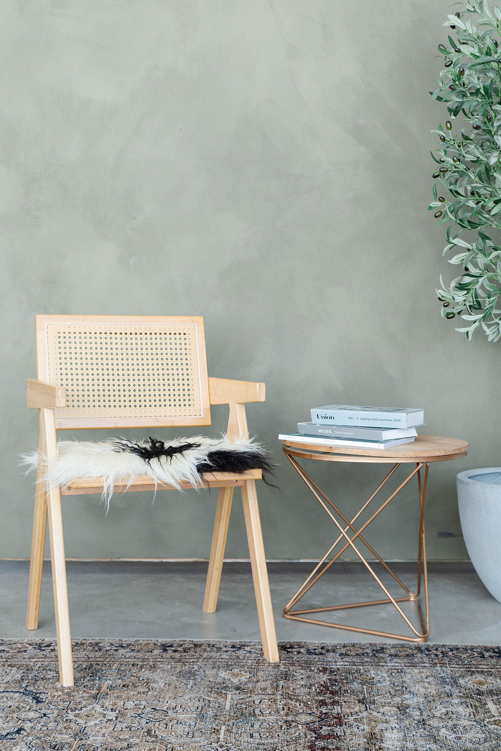 White and Black Spotted Curly Icelandic Sheepskin Chair Pad
