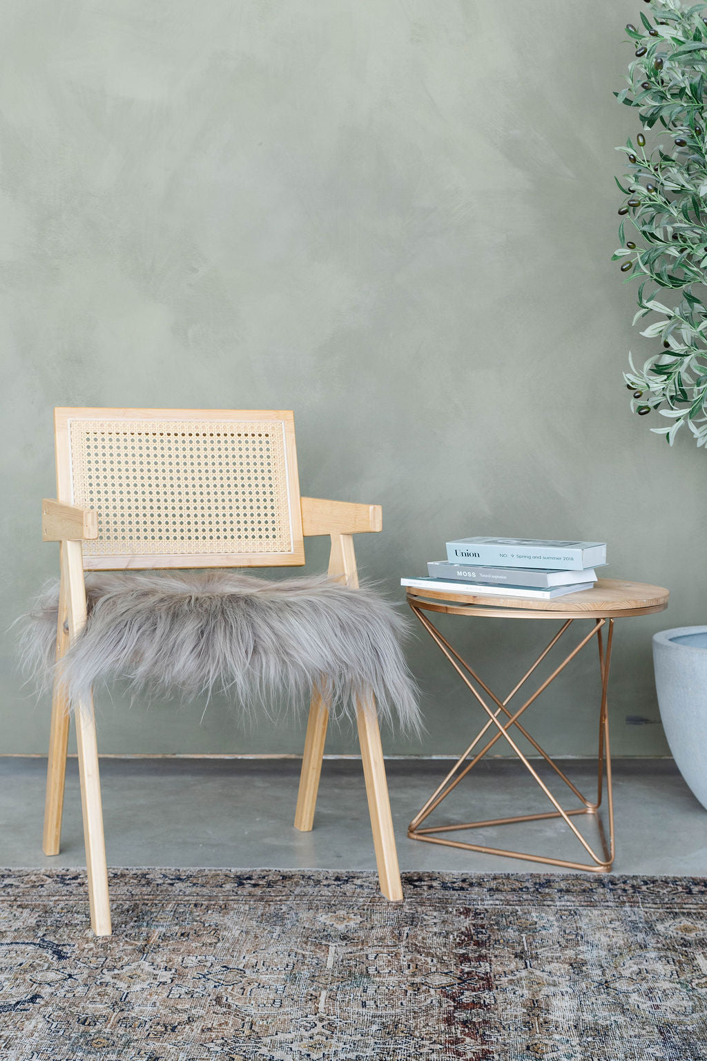 Coussin de chaise en peau de mouton islandais taupe