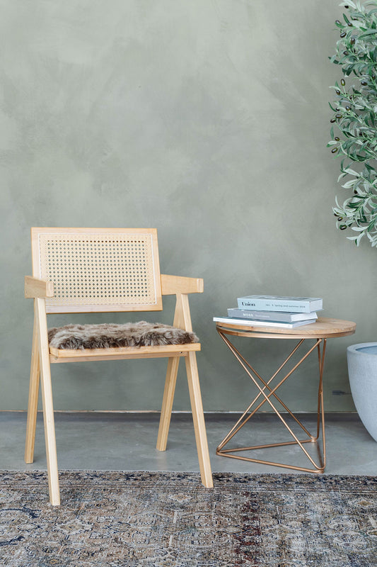 Coussin de chaise en peau de mouton islandais brun tondu