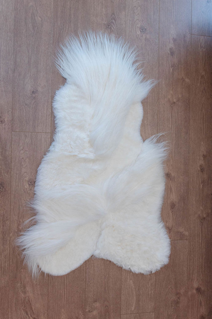 White Mélange Icelandic Sheepskin Throw