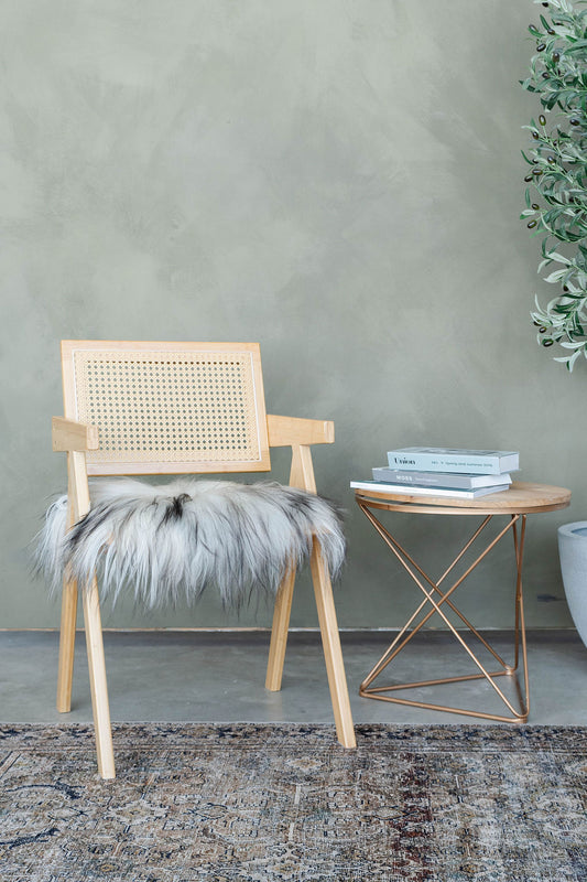 Coussin de chaise en peau de mouton islandais gris