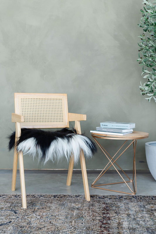 Black Spotted Icelandic Sheepskin Chair Pad | Random