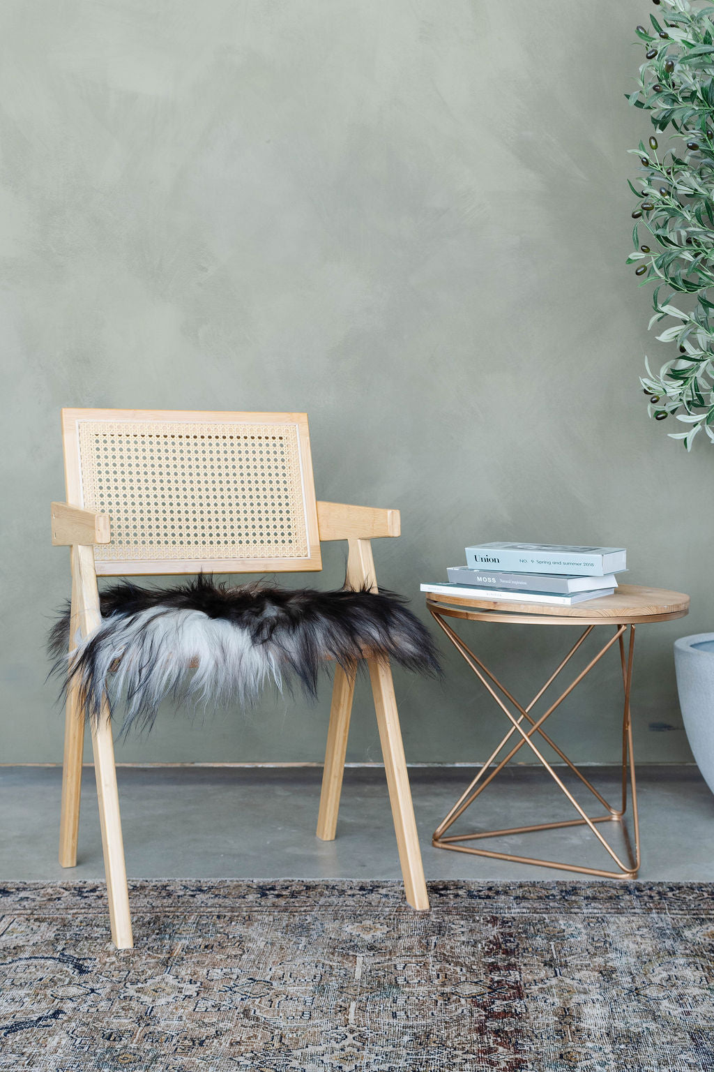 Coussin de chaise en peau de mouton islandais gris