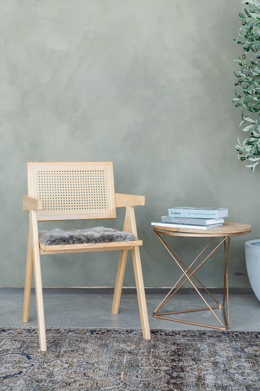 Coussin de chaise en peau de mouton islandais tondu taupe