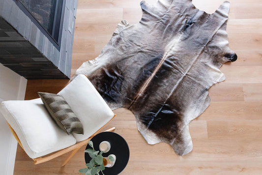 Large Dark Grey Cowhide Area Rug