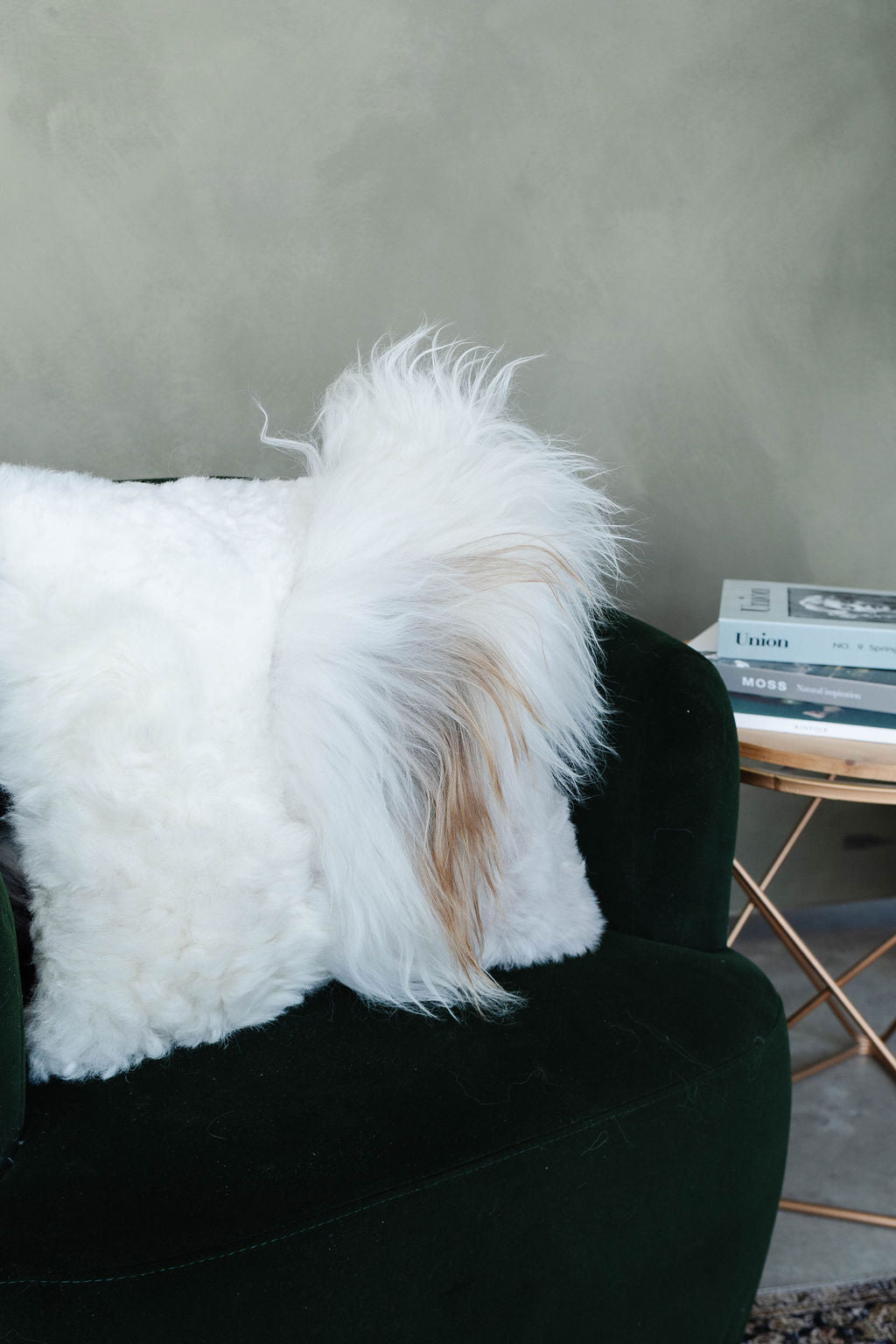 Mélange Sheepskin Pillow, straight wool