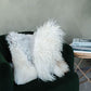 Mélange Sheepskin Pillow, curly wool