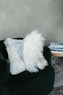 Mélange Sheepskin Pillow, curly wool