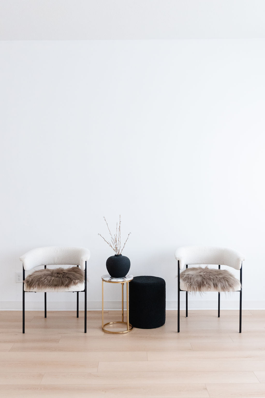 Cojín de silla de piel de oveja islandesa color topo