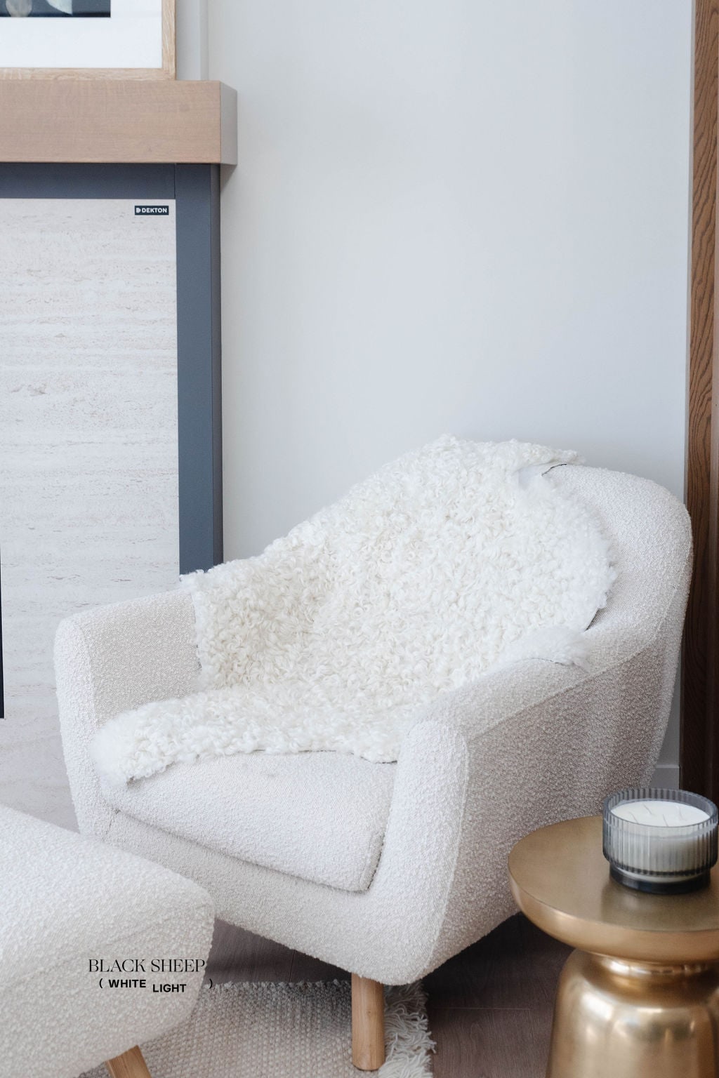 White Medium Wool Gotland Sheepskin