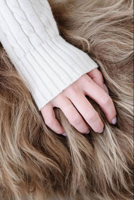 Light Brown Icelandic Sheepskin - Black Sheep (White Light)