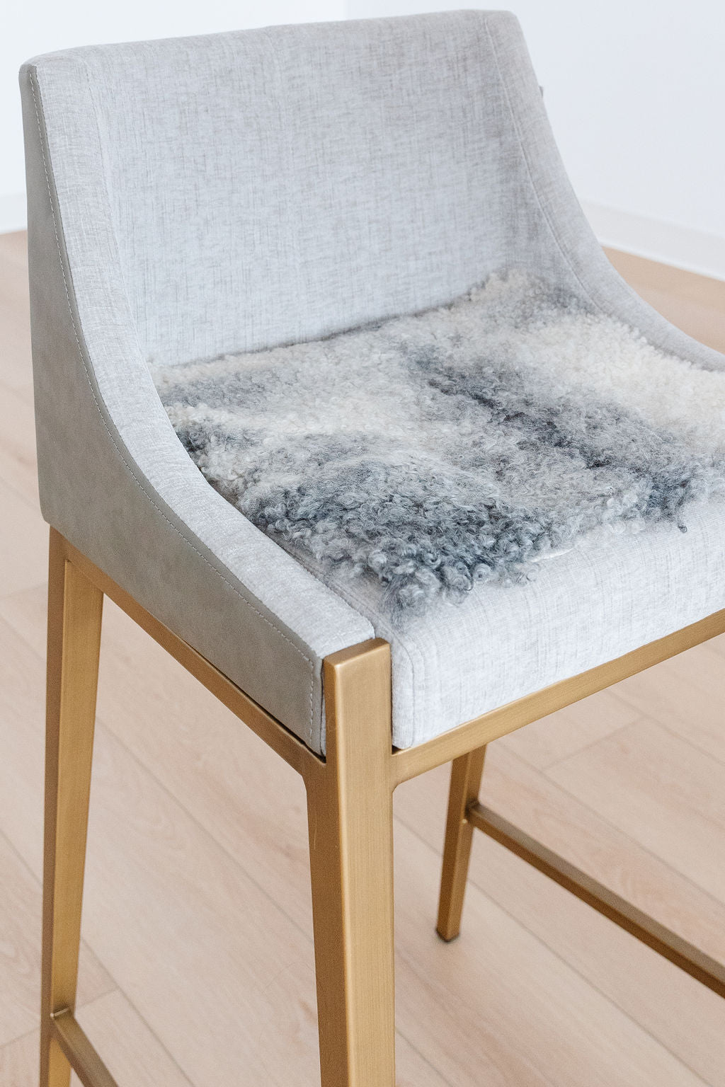 ONE OF A KIND Gotland Short Wool Chair Pad in Grey